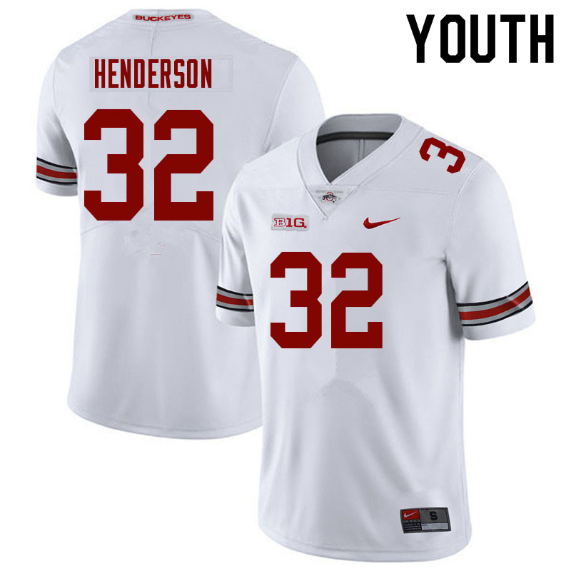Youth #32 TreVeyon Henderson Ohio State Buckeyes College Football Jerseys Sale-White